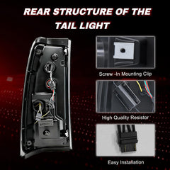 OKSIWA Full LED Tail Lights Assemble Fits for 1999-2002 Chevy Silverado 1500/2500 & 1999-2006 GMC Sierra 1500/2500/3500 With Start-Up Animation, Dynamic Turn Signals, Brake Light,Reverse Light-5