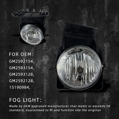 DOT Approved Halogen Fog Lights with Clear Lens for 2003-2007 GMC Sierra Plug & Play-4
