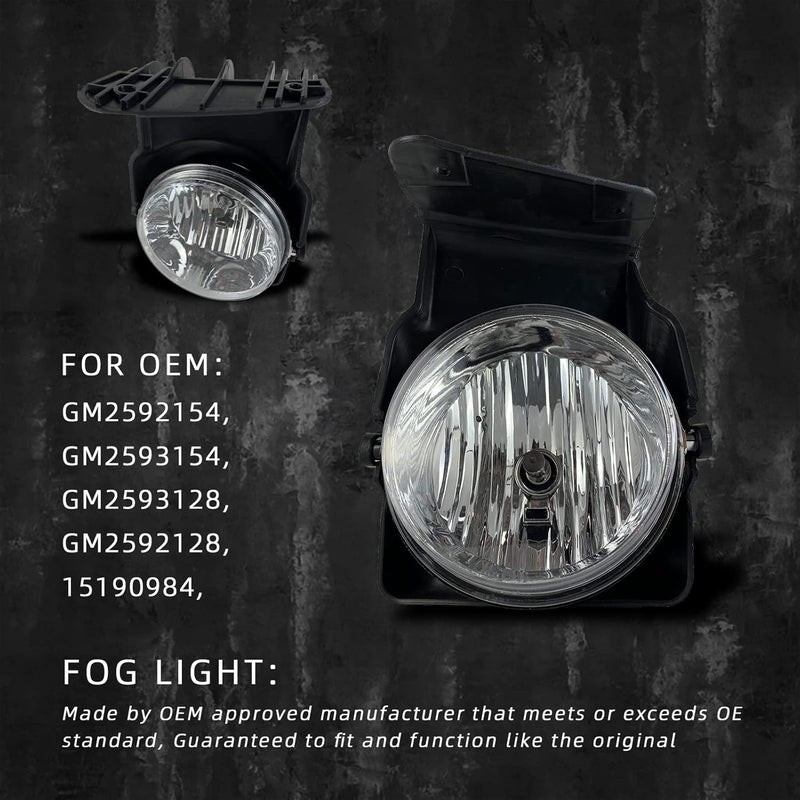 DOT Approved Halogen Fog Lights with Clear Lens for 2003-2007 GMC Sierra Plug & Play-4