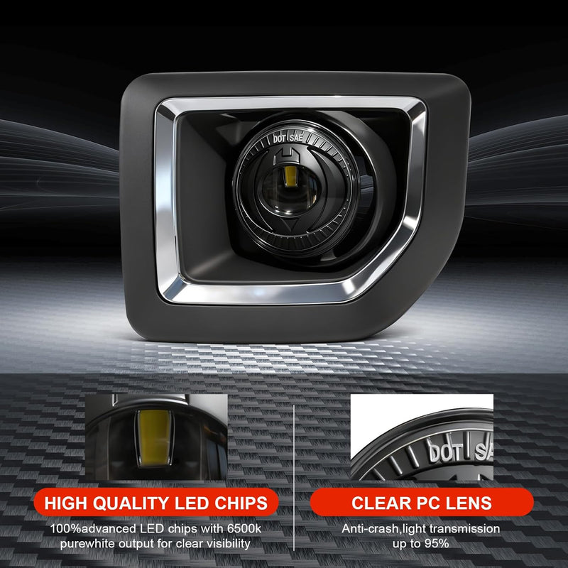 DOT Approved LED Fog Lights for 2015-2019 GMC Sierra 2500HD/3500HD Plug & Play-3