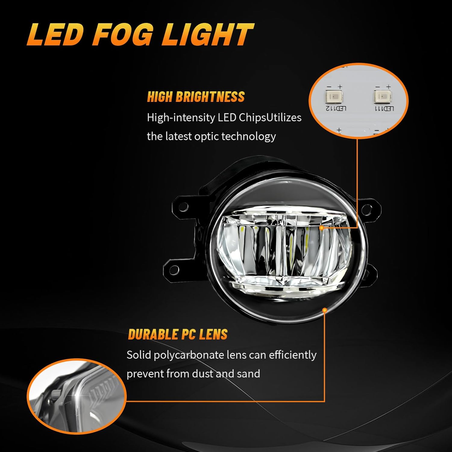 OKSIWA LED Fog Lights-for 2010 2011 Toyota Camry,Fog Lamps Assembly Replacement,Include Switch, Wiring Harness,Plug and Play