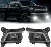 OKSIWA LED Fog Lights for 2019-2023 Chevrolet Silverado 1500 2500HD 3500HD with DRL and Dynamic Turn Signal, LED Fog Light Assembly Replacement Lamp Kit with Start-up Animation, Clear Lens