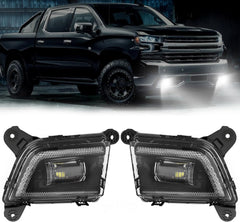DOT Compliant Animated Sequential LED Fog Lights with DRL for 2019-2023 Chevy Silverado Clear Lens Plug & Play-1