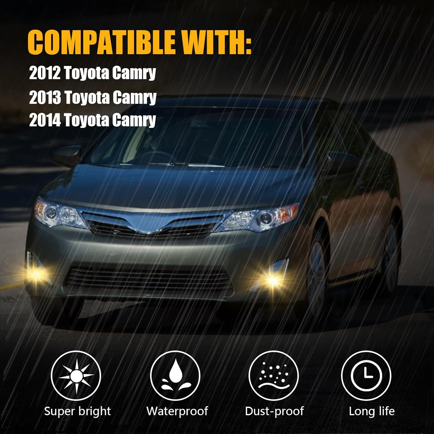OKSIWA Halogen Fog Lights for 2012 2013 2014 Toyota Camry(not for SE models),Front Bumper Driving Light kit,Fog Lamps Assembly Replacement with Switch, Wiring Harness,Plug and Play,Chorme Bezels-2