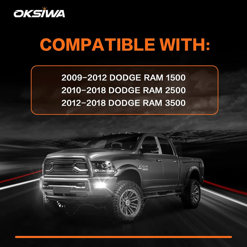 OKSIWA LED Fog Lights for Dodge Ram 1500 2009-2012,Dodge Ram 2500 2010-2018,Dodge Ram 3500 2012-2018 Pickup Truck Bumper Fog Lamps Replacement-2
