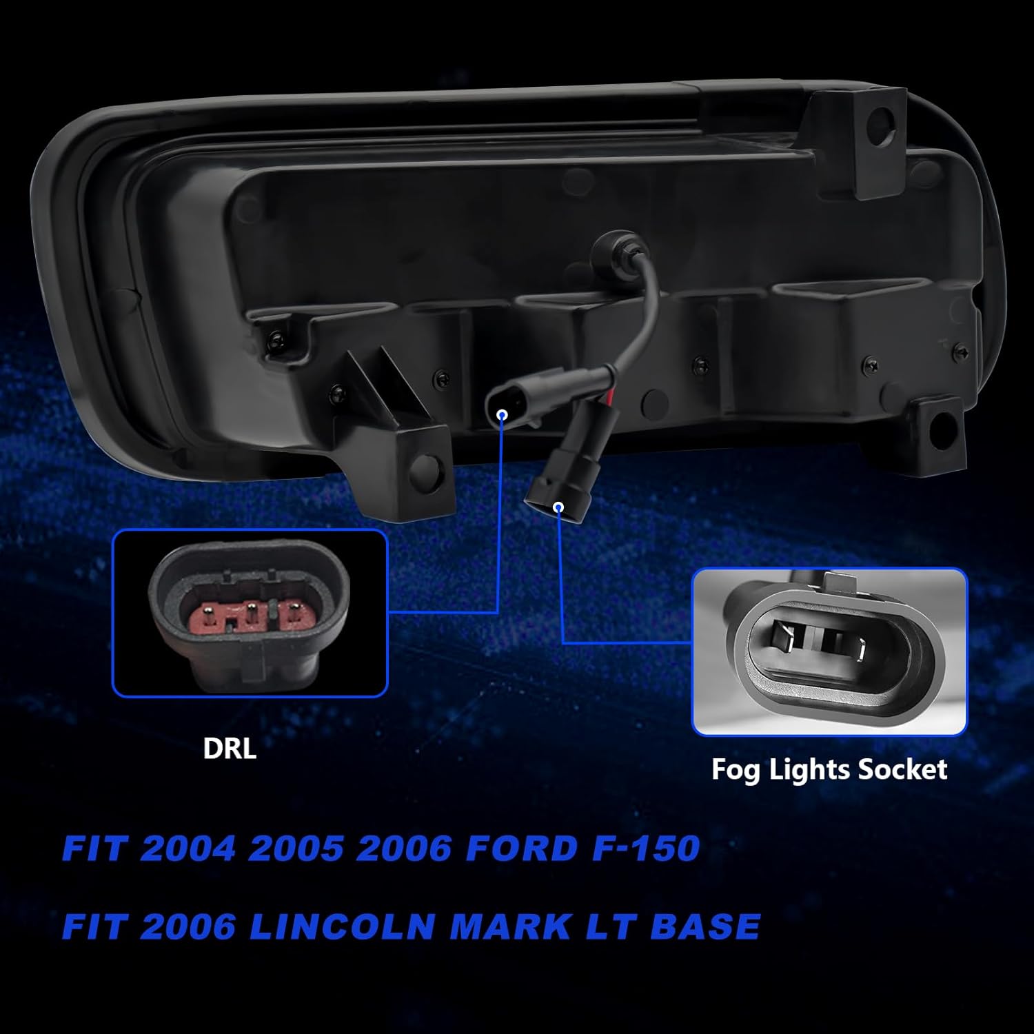 OKSIWA Sequential LED Fog Lights with DRL & Turn signal lights Compatible with Ford F150 2004 2005 2006/Fit Lincoln Mark LT 2006 Fog Lamp Assembly