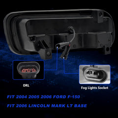 OKSIWA Sequential LED Fog Lights with DRL & Turn signal lights Compatible with Ford F150 2004 2005 2006/Fit Lincoln Mark LT 2006 Fog Lamp Assembly-5