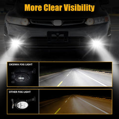OKSIWA LED Fog Lights for 2006 2007 2008 Honda Civic Coupe 2DR,Front Bumper Driving Light kit,Fog Lamp Assembly Replacement with Switch,Wiring Harness,Plug and Play-3