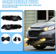 OKSIWA Fog Lights Assembly Compatible With 2015 2016 2017 2018 2019 2020 2021 2022 2023 HR-V/VEZE Front Bumper Driving Fog Lamp Light Kits-4
