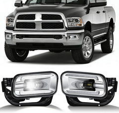 OKSIWA LED Fog Lights Assembly Fit for Ram 1500 2009-2012,Dodge Ram 2500 2010-2018,Dodge Ram 3500 2012-2018 Replacement For Original Truck Bumper Fog Lamps Replacement,DOT Certified- 1Pair-1
