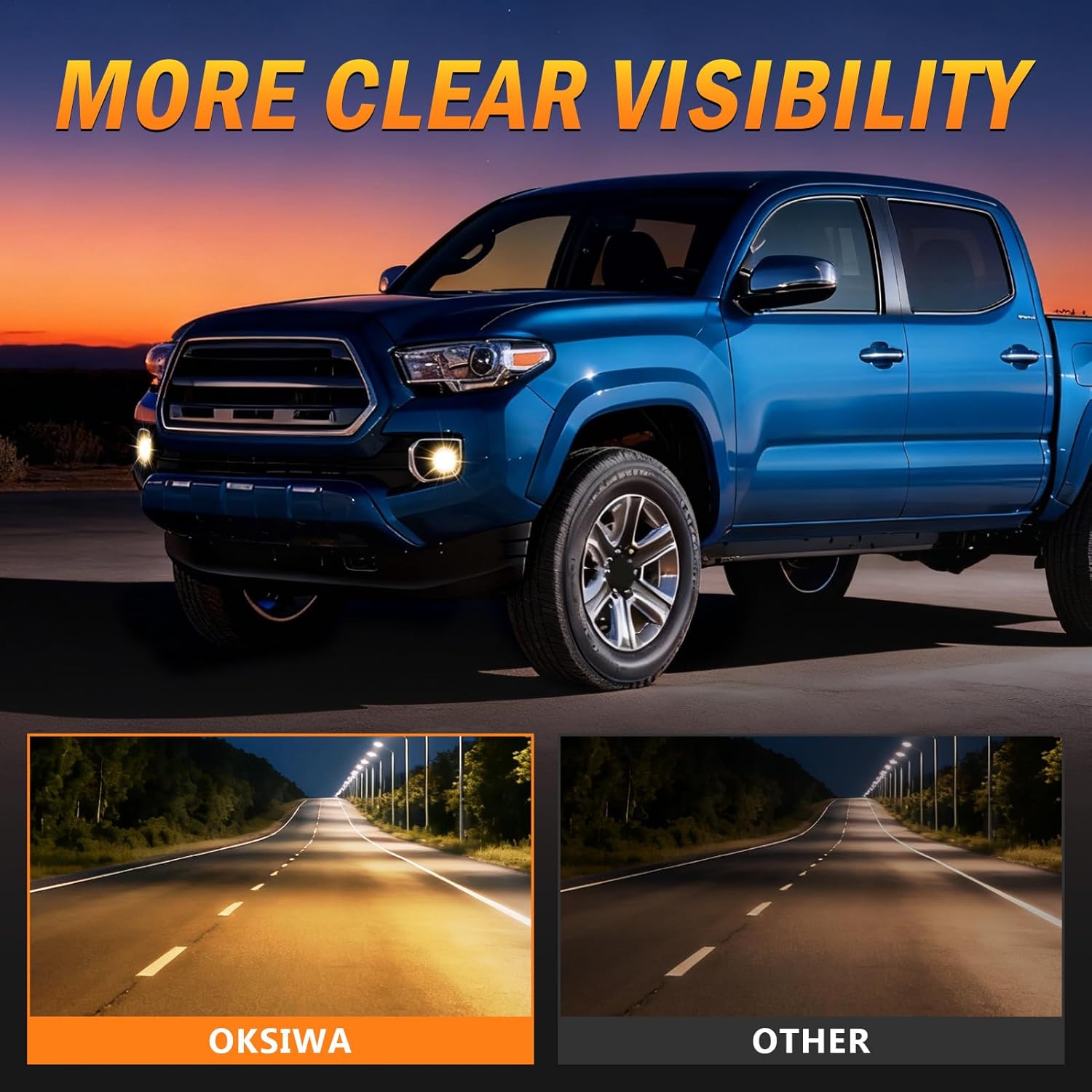 OKSIWA Halogen Fog Lights,Compatible with 2016-2023 Toyota Tacoma(Fits SR,SR5 Model Only), Front Bumper Driving Light, with Wiring Harness, Switch,Easy to Install (Chorme Bezels)