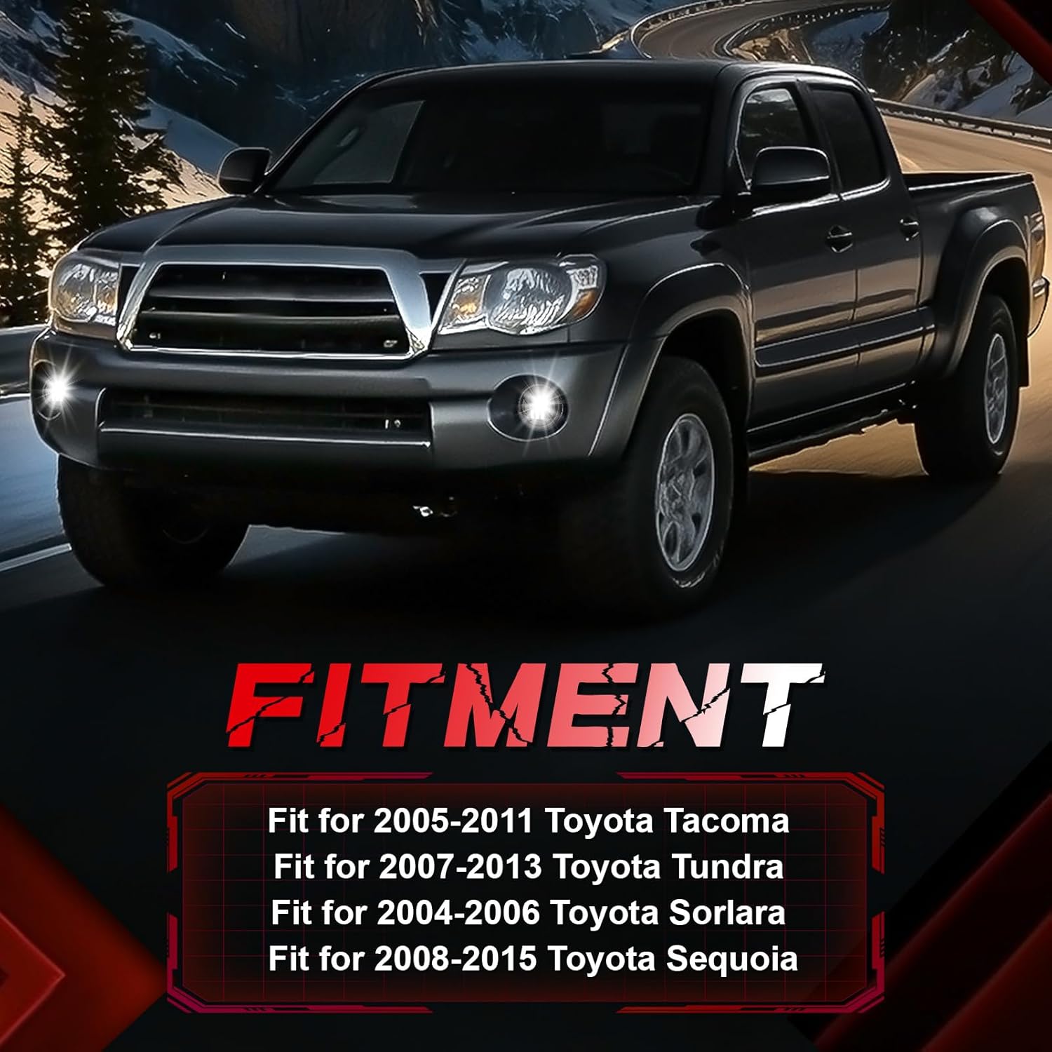 OKSIWA LED Fog Lights Fit for 2005-2011 Tacoma,2007-2013 Tundra,2004-2006 Solara,2008-2015 Sequoia Clear Lens 1Pair Upgraded Modified Fog Lamps Assembly-2