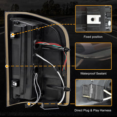 OKSIWA Sequential Led tail lights for 2007-2013 Chevy Silverado 1500 2500HD 3500HD Starting Animated Rear Light Assembly, Dynamic Turn Signal,Brake Light,Reverse Light Smoked-7