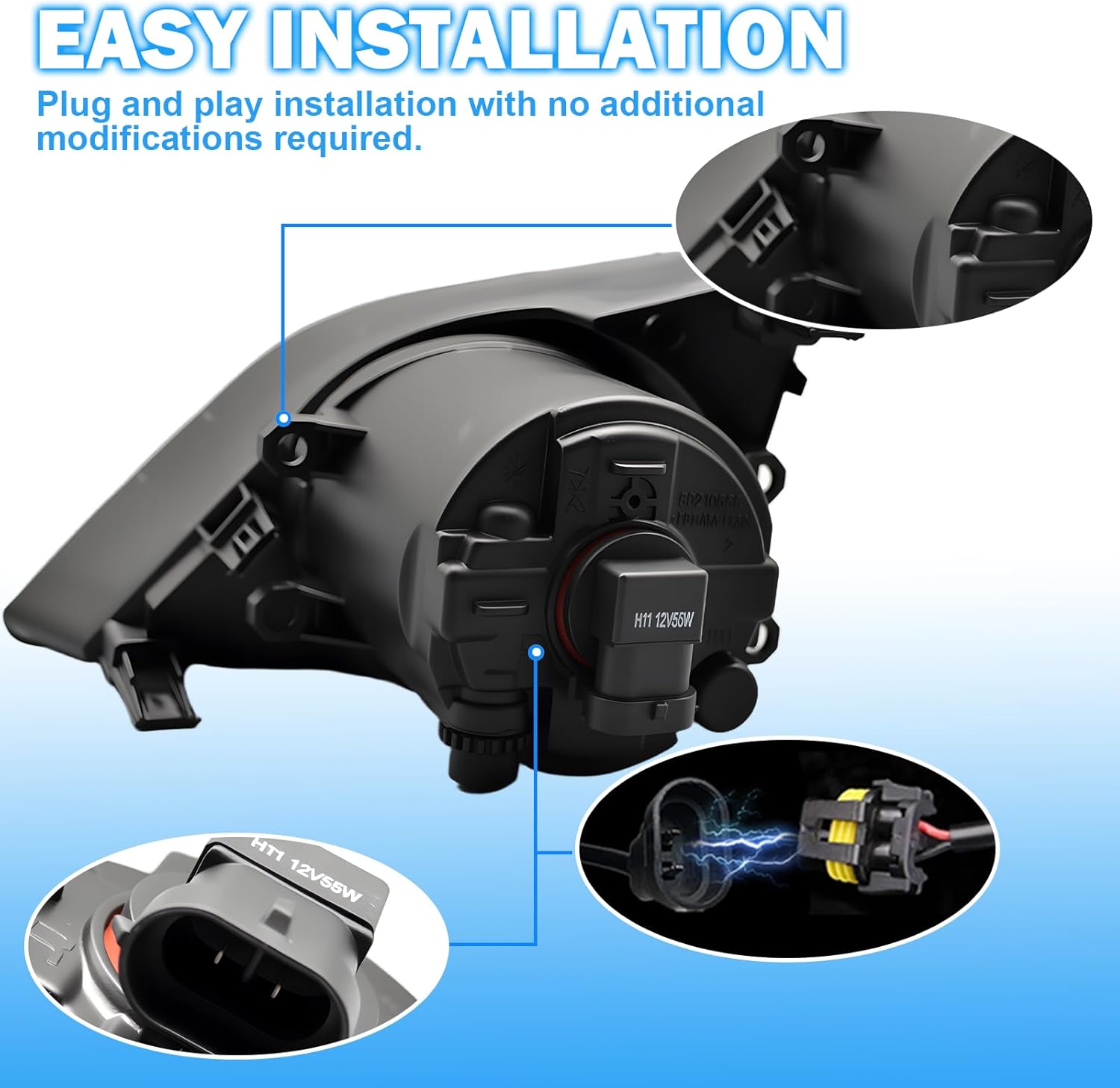 OKSIWA Fog Lights Compatible with 2008-2010 Toyota Corolla Bumper Driving Fog Lamps Assemblies with Switch and Wiring Harness-5