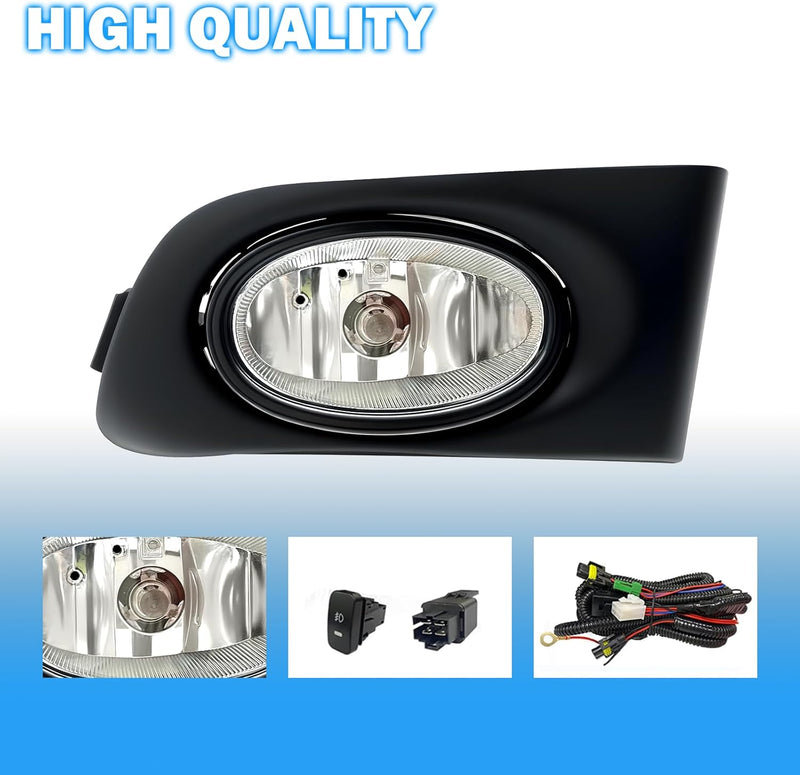 OKSIWA Fog Lights Assembly Compatible With 2001 2002 2003 Honad Civic 2DR/4DR Front Bumper Fog lights with Switch and Wiring Harness- 1 Pair-4