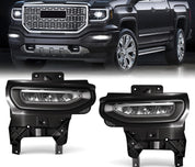 OKSIWA LED Fog Lights-For 2016 2017 2018 GMC Sierra 1500, Fog Light Assembly Replacement, IP67 Waterproof, Clear Lens,Exclude Fog Wiring Harness