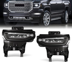 DOT Approved LED Fog Lights with Clear Lens for 2016-2018 GMC Sierra 1500 Plug & Play-1