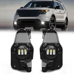 OKSIWA LED Fog Lights Assembly Compatible with 2013 2014 2015 Ford Explorer, Front Driving Fog Lamps Clear Lens Replacement Kit, DOT Certified - 1 Pair-1