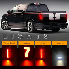 OKSIWA Full Led Tail Lights Compatible with Ford F150 2004 2005 2006 2007 2008 Starting Animated, Dynamic Turn Signal, Brake Light, Reverse Light Smoked Rear Light Assembly, Tail Lamps-2