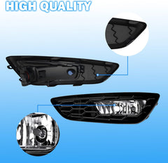 OKSIWA Fog Lights Assemblies Compatible With 2015 2016 2017 Ford Focus Fog Lamps Drive and Passenger Side Front Bumper Fog Lights Clear Lens-4