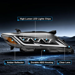 LED Projector Headlights with Startup Animation & Sequential Turn Signal for 2010-2011 Toyota Camry XV40 DRL High Low Beam Clear Lens Waterproof Plug & Play 1 Pair-4