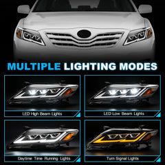 LED Projector Headlights with Startup Animation & Sequential Turn Signal for 2010-2011 Toyota Camry XV40 DRL High Low Beam Clear Lens Waterproof Plug & Play 1 Pair-2