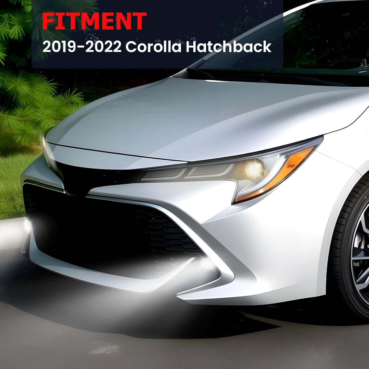 OKSIWA Led Fog Lights Compatible with 2019-2022 Corolla Hatchback Front Bumper Fog Lamp with DRL-2