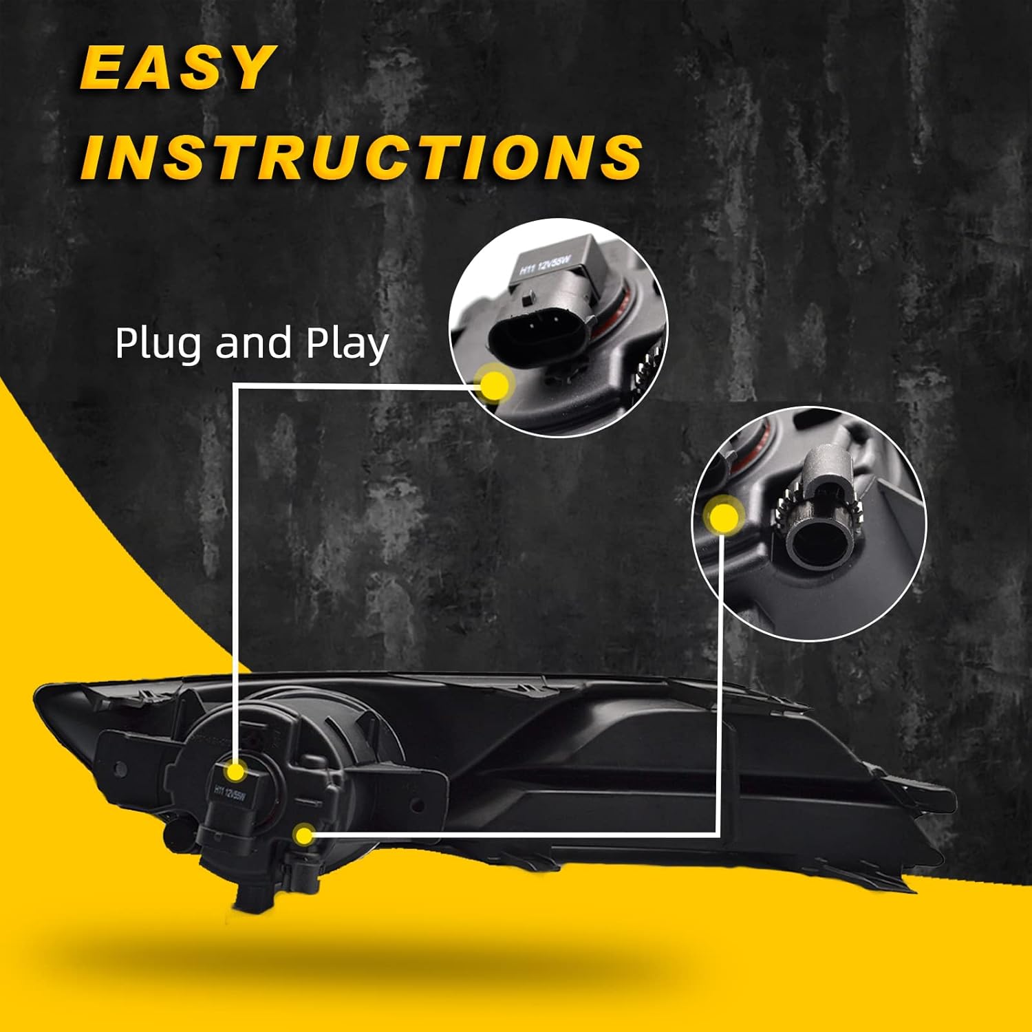 OKSIWA Fog Lights Compatible with 2013 2014 2015 Nissan Sentra Clear Lens Bumper Driving Fog Lights Pair + Wiring + Switch Kit (Clear Lens)-4