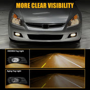 OKSIWA Halogen Fog Light for 2006 2007 Honda Accord Sedan,Front Bumer Fog Lamp Kit with Wiring Harness, Switch,Plug and Play