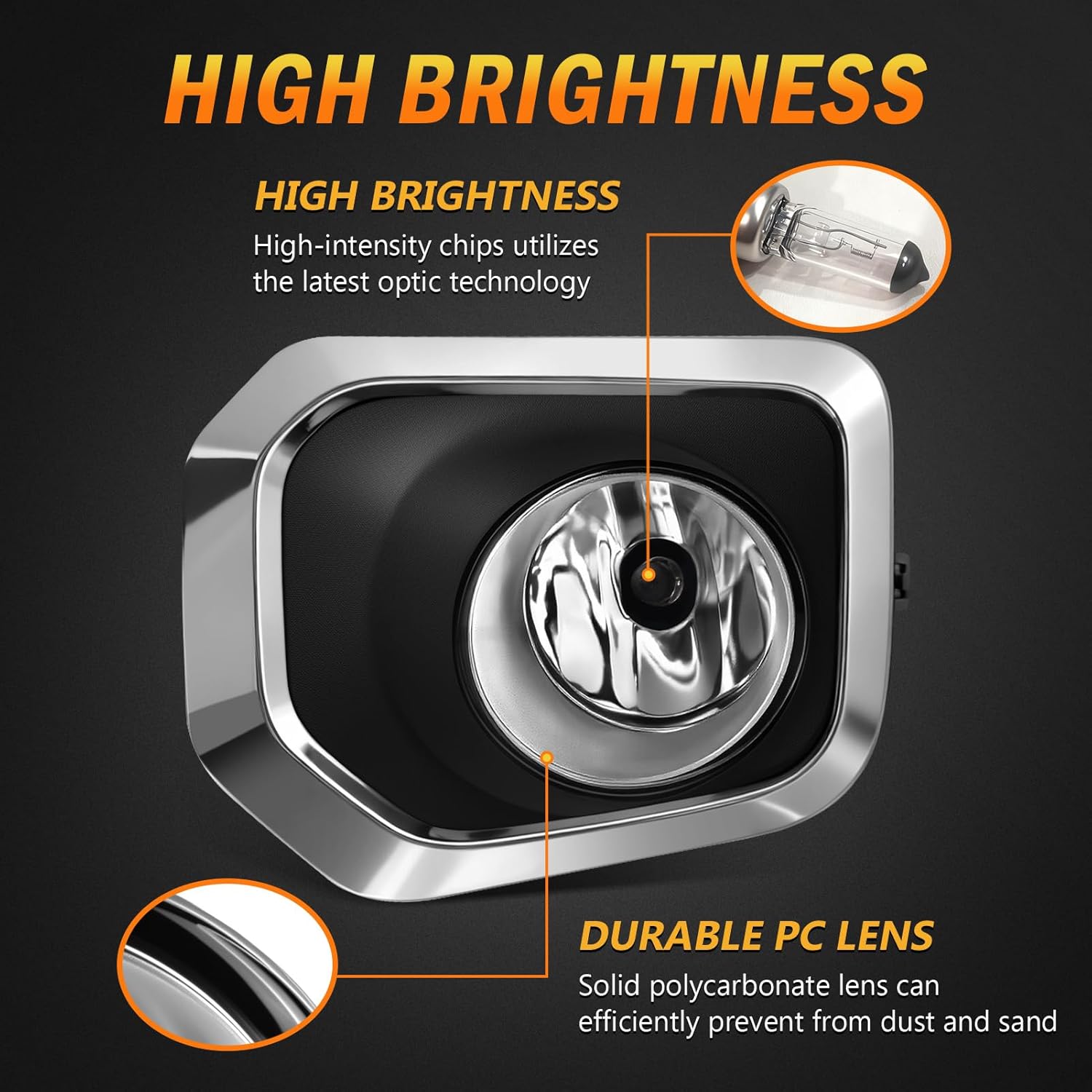 OKSIWA Halogen Fog Lights,Compatible with 2016-2023 Toyota Tacoma(Fits SR,SR5 Model Only), Front Bumper Driving Light, with Wiring Harness, Switch,Easy to Install (Chorme Bezels)-5