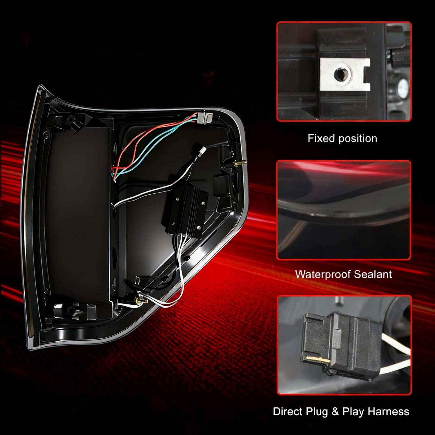 OKSIWA Sequential Full Led tail lights Compatible with Ford F150 2009-2014, Starting Animated, Dynamic Turn Signal,Brake Light, Reverse Light Rear Light Assembly