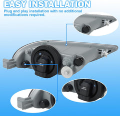 OKSIWA Fog Lights Assembly For 2002 2003 2004 Camry, 2005 2006 2007 2008 Corolla, 2002 2003 Solara With Switch and Wiring Kit And Halogen Bulbs- Smoked Lens-4
