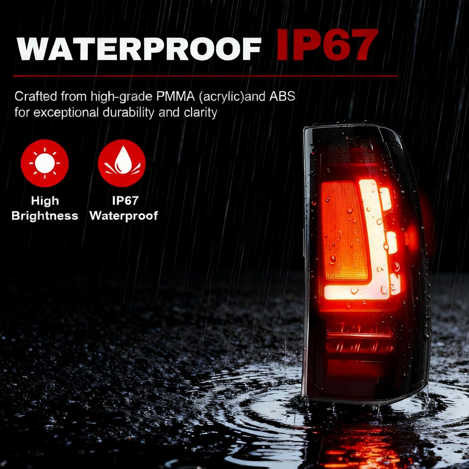 OKSIWA Full LED Tail Lights Assemble Compatible for 1999-2006 GMC Sierra 1500/2500/3500 & 1999-2002 Chevy Silverado 1500/2500 With Start-Up Animation, Dynamic Turn Signals, Brake Light,Reverse Light