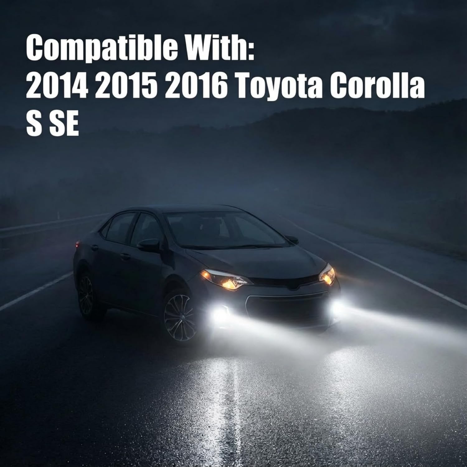 OKSIWA LED Fog Light for 2014 2015 2016 Toyota Corolla S SE,Fog lamp Assembly Replacement, IP67 Waterproof, Clear Lens,Include Fog Wiring Harness