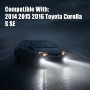 OKSIWA LED Fog Light for 2014 2015 2016 Toyota Corolla S SE,Fog lamp Assembly Replacement, IP67 Waterproof, Clear Lens,Include Fog Wiring Harness