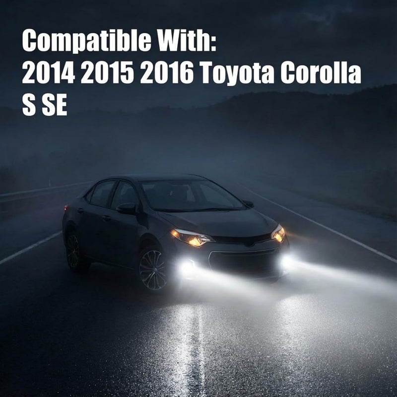 OKSIWA LED Fog Light for 2014 2015 2016 Toyota Corolla S SE,Fog lamp Assembly Replacement, IP67 Waterproof, Clear Lens,Include Fog Wiring Harness-5