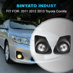 OKSIWA Fog Lights Assembly For Toyota Corolla 2011 2012 2013 ，Bumper Driving Fog lamp Replacement (Halogen Bulbs) - 1 pair-2