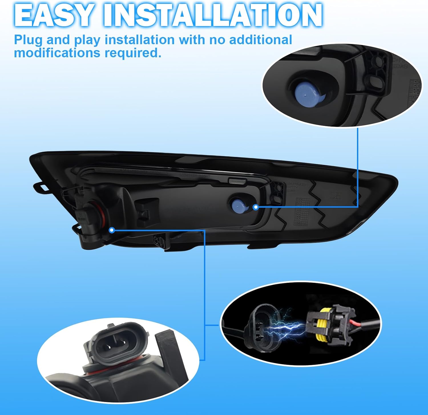 OKSIWA Fog Lights Assemblies Compatible With 2015 2016 2017 Ford Focus Fog Lamps Drive and Passenger Side Front Bumper Fog Lights Clear Lens-5