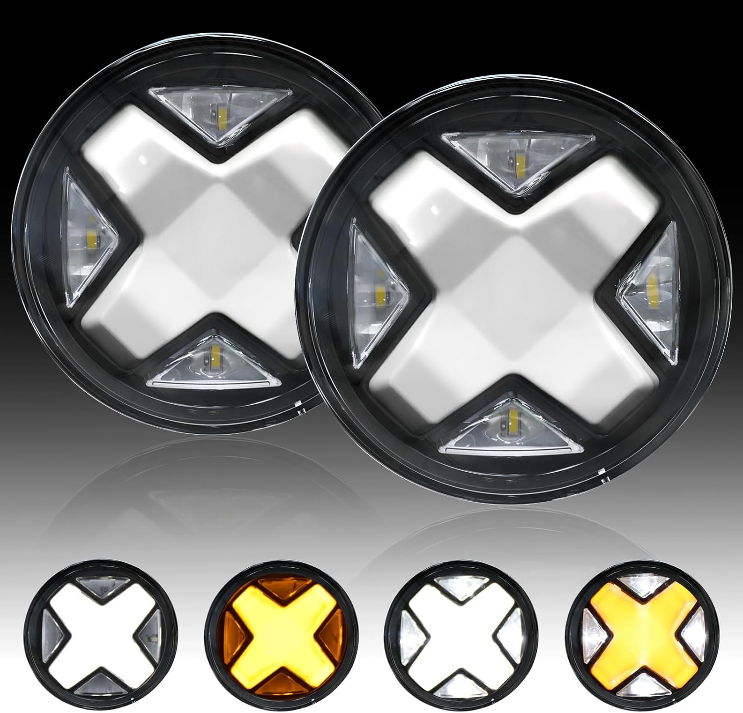 OKSIWA LED Fog Lights with DRL & turn singal Assembly Compatible With 2005-2011 Tacoma,2007-2013 Tundra,2004-2006 Solara,2008-2015 Sequoia Clear Lens 1Pair Upgraded Modified Lamps