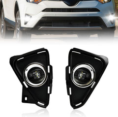 OKSIWA LED Fog Lights for 2016 2017 2018 Toyota RAV4,1 Pair Front Driving Fog Lamps Kits with Wiring Harness Switch,Clear Lens-1