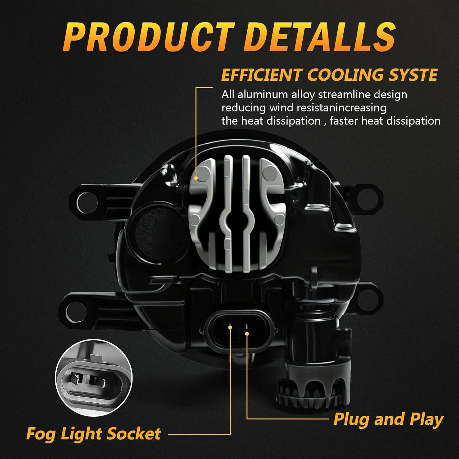 OKSIWA LED Fog Lights for 2006 2007 2008 Toyota RAV4,1 Pair Front Driving Fog Lamps Kits with Wiring Harness Switch,Clear Lens-5