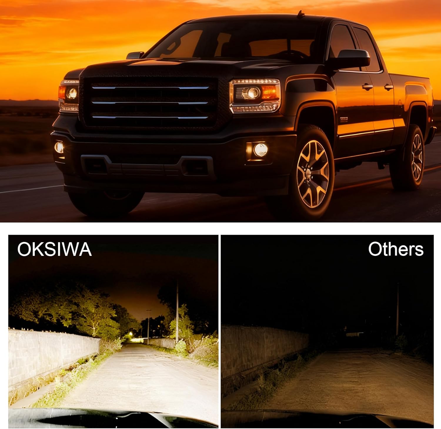 OKSIWA Fog Lights-For 2015-2019 GMC Sierra 2500HD/ 3500HD, Fog Light Assembly Replacement, Easy to Install