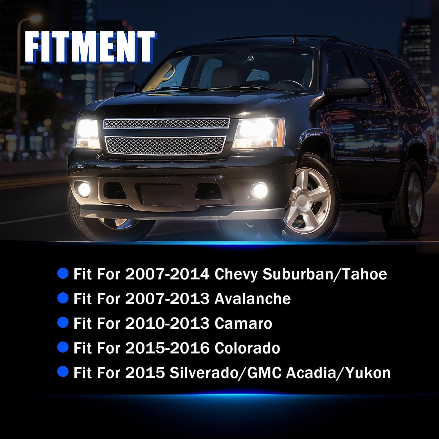 OKSIWA Fog Lights Compatible with 07-13 Chevy Avalanche 07-14 Suburban Tahoe GMC Yukon/XL 14 Sierra 1500/15 2500HD/15 3500 HD, Driving Fog Lights Assembly, Upgrade and Modified 1 Pair Fog Lamps