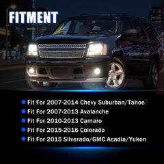 OKSIWA Fog Lights Compatible with 07-13 Chevy Avalanche 07-14 Suburban Tahoe GMC Yukon/XL 14 Sierra 1500/15 2500HD/15 3500 HD, Driving Fog Lights Assembly, Upgrade and Modified 1 Pair Fog Lamps-4