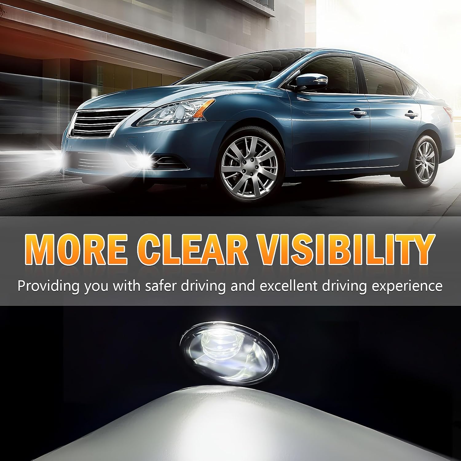 OKSIWA LED Fog Light,Compatible with 2013-2015 Nissan Sentra(Not Fit for SR type),Front Bumer Driving Light Fog Lamp Assembly Kit with Wiring Harness, Switch,Plug and Play-6