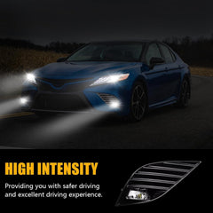 OKSIWA LED Fog Light-for 2018-2020 Toyota Camry SE/XSE/TRDM, Fog Lamps Assembly Replacement,Include Switch, Wiring Harness, Plug and Play-2