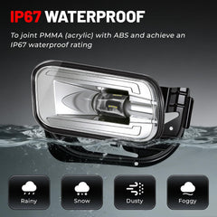OKSIWA Full LED Fog Lights with Lens Fit for 2009-2012 Dodge Ram 1500,2010-2018 Ram 2500 3500 Pickup Truck Fog Light Assembly, Upgrade and Modified Direct Replacement Len Fog Lamps 1 Pair, Chrome-6