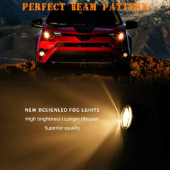 OKSIWA Fog Lights Fit for 2016 2017 2018 Toyota RAV4 1 Pair Front Bumper Driving Fog Lamps with Bezels and Assemblies Kit, Left & Right Side (Clear Lens)-2