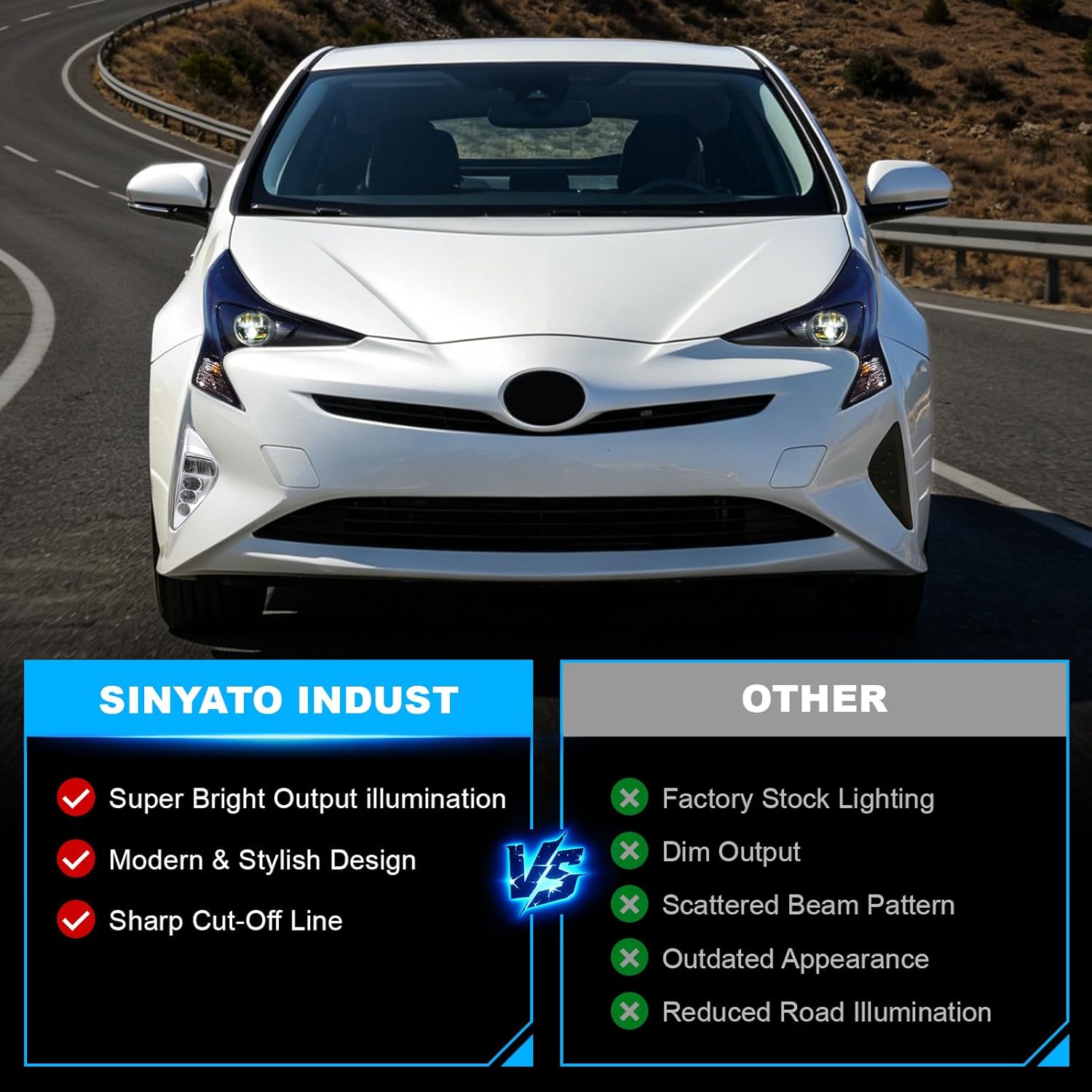 DOT Approved LED Fog Lights with DRL for 2016-2018 Toyota Prius Plug & Play Waterproof 1 Pair-5
