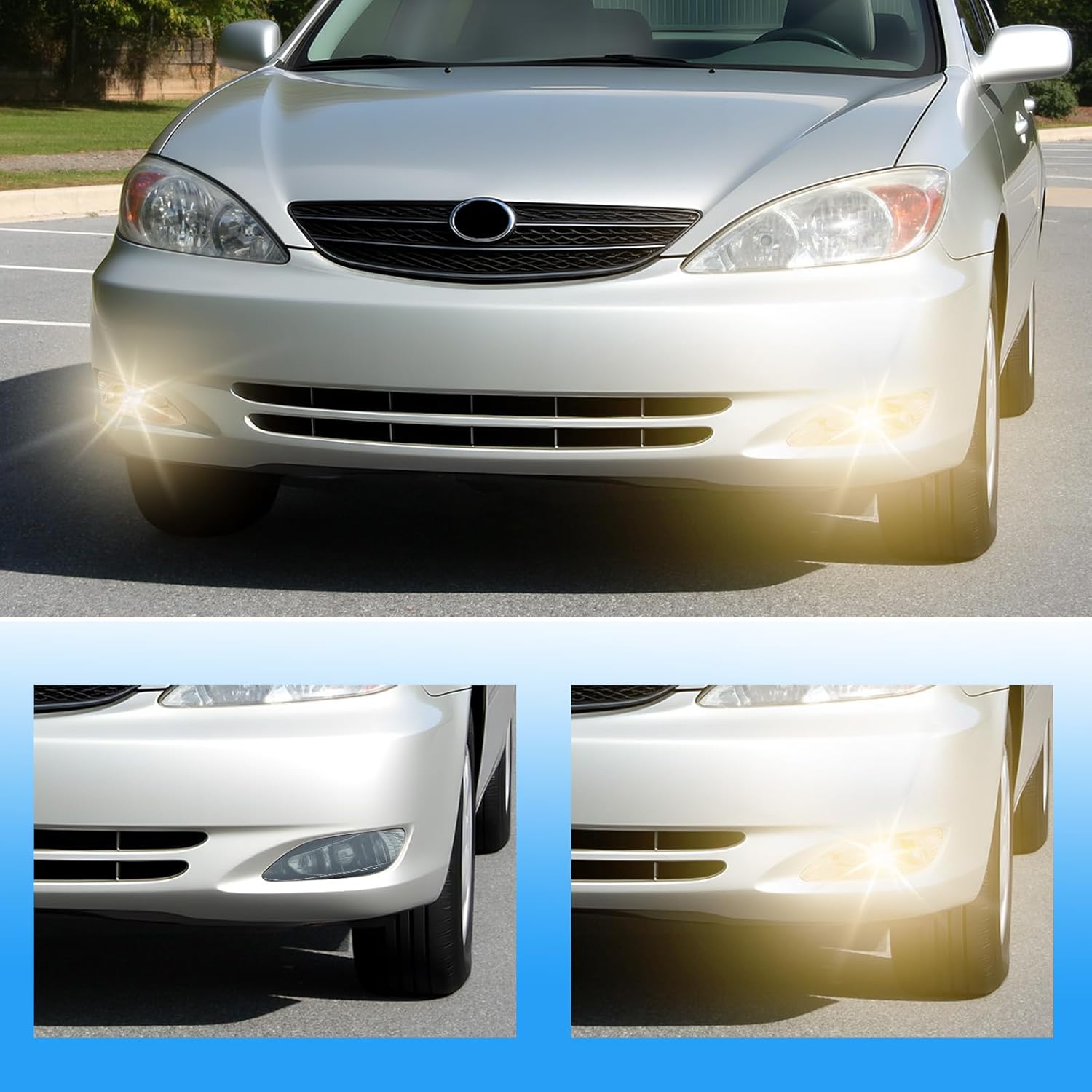 OKSIWA Fog Lights Assembly For 2002 2003 2004 Camry, 2005 2006 2007 2008 Corolla, 2002 2003 Solara With Switch and Wiring Kit And Halogen Bulbs- Smoked Lens-6
